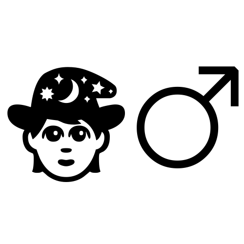 🧙♂ Emoji Domain black and white Symbola rendering